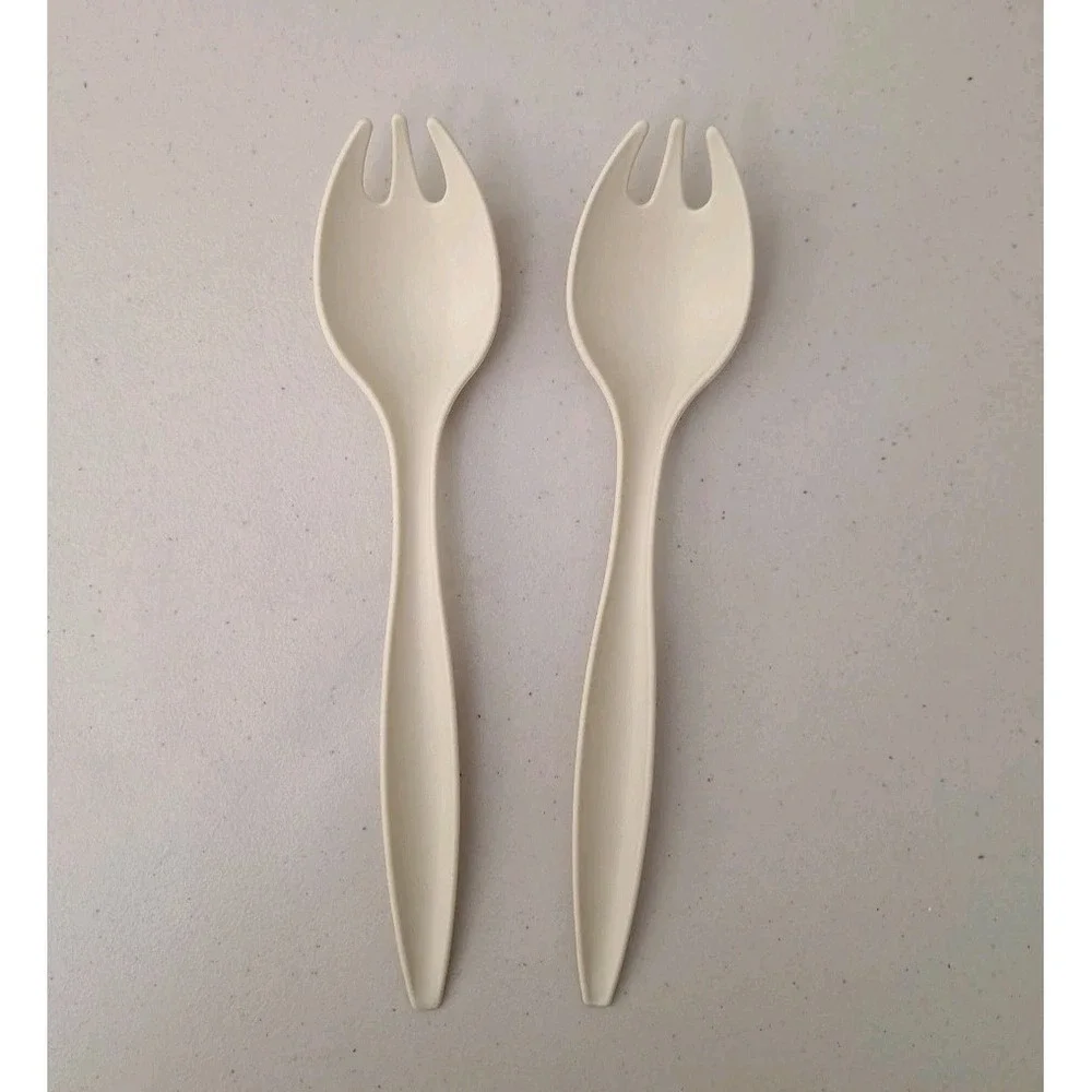Vintage TUPPERWARE Serving Fork Spoon, Set of 2, 12